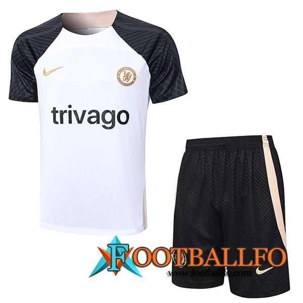 Camiseta Entrenamiento + Cortos FC Chelsea Blanco 2023/2024 -04