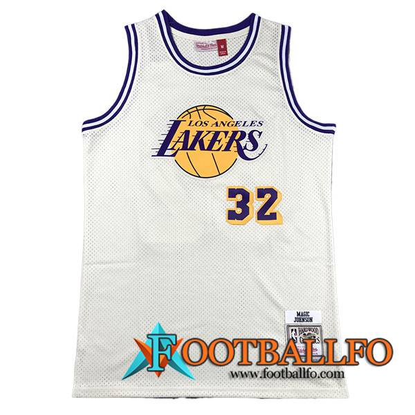 Camisetas De Futbol Los Angeles Lakers (JOHNSON #32) 2023/24 Blanco