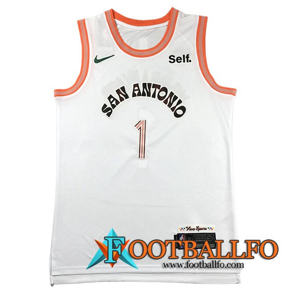 Camisetas De Futbol San Antonio Spurs (WEMBANYAMA #1) 2023/24 Blanco -03