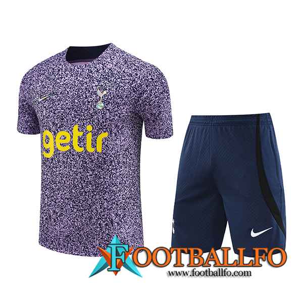 Camiseta Entrenamiento + Cortos Tottenham Hotspur Violeta/Azul 2023/2024