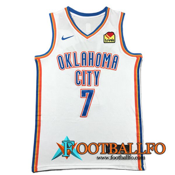 Camisetas De Futbol Oklahoma City Thunder (HOLMGREN #7) 2023/24 Blanco/Azul