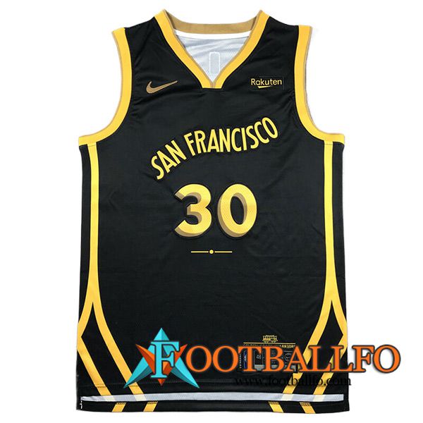 Camisetas De Futbol Golden State Warriors (CURRY #30) 2023/24 Negro/Amarillo -03