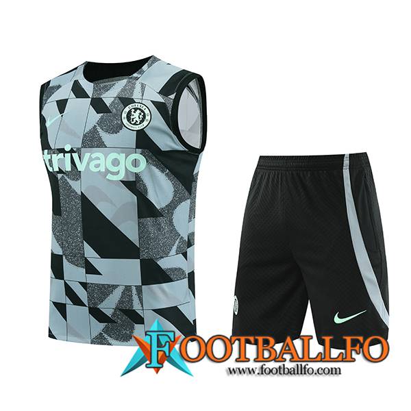 Camiseta Entrenamiento sin mangas + Cortos FC Chelsea Verde/Negro/Gris 2023/2024