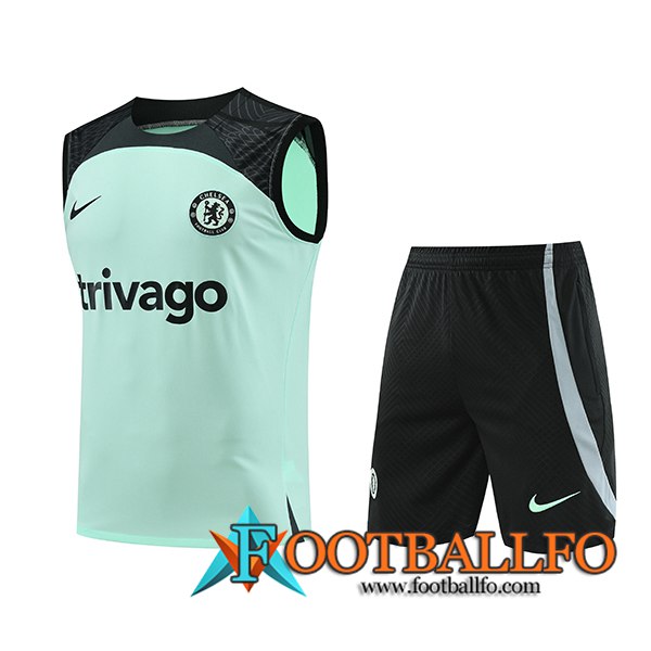 Camiseta Entrenamiento sin mangas + Cortos FC Chelsea Verde/Negro 2023/2024