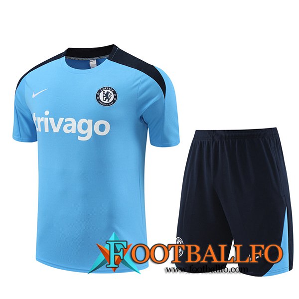 Camiseta Entrenamiento + Cortos FC Chelsea Azul/Negro 2023/2024