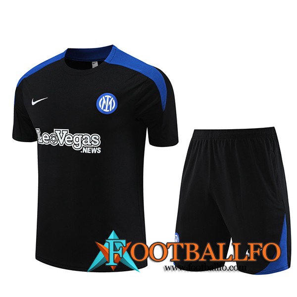 Camiseta Entrenamiento + Cortos Inter Milan Negro/Azul 2023/2024