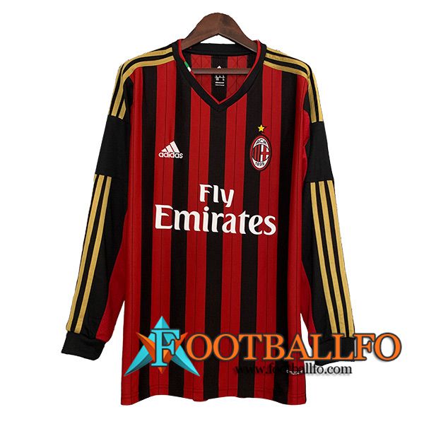 Camisetas De Futbol AC Milan Retro Primera Manga Largas 2013/2014