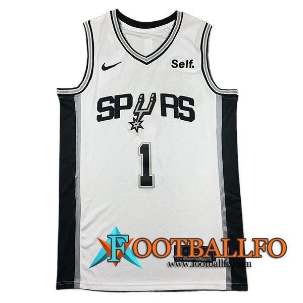 Camisetas San Antonio Spurs (WEMBANYAMA #1) 2024/25 Blanco/Negro