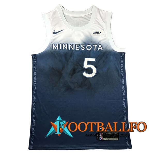 Camisetas Minnesota Timberwolves (EDWARDS #5) 2024/25 Blanco/Azul
