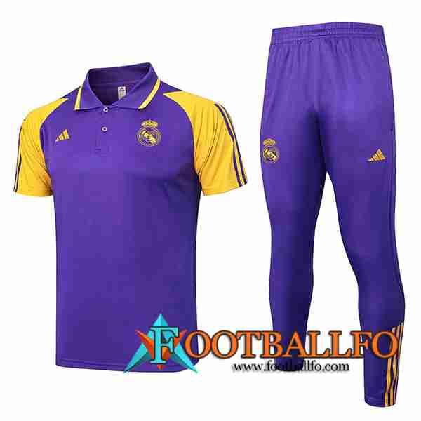 Camiseta Polo Real Madrid Violeta/Amarillo 2024/2025