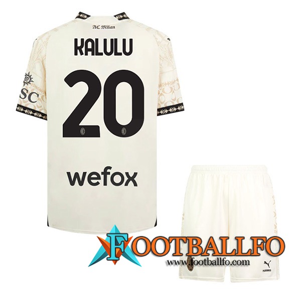 Camisetas De Futbol Atalanta (KALULU #20) Ninos 2023/2024 Fourth Blanco