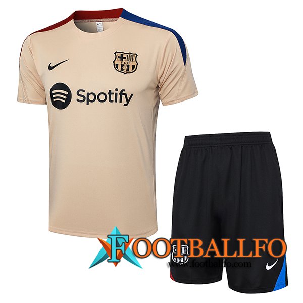 Camiseta Entrenamiento + Cortos FC Barcelona Amarillo/Negro 2024/2025