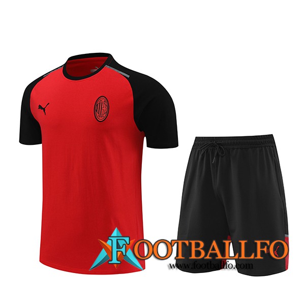 Camiseta Entrenamiento + Cortos AC Milan Rojo/Negro 2024/2025