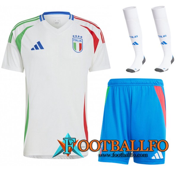 Camisetas Futbol Italia Segunda (Cortos + Calcetines) UEFA Euro 2024