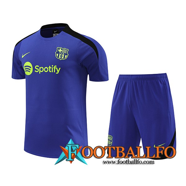 Camiseta Entrenamiento + Cortos FC Barcelona Violeta/Verde 2024/2025