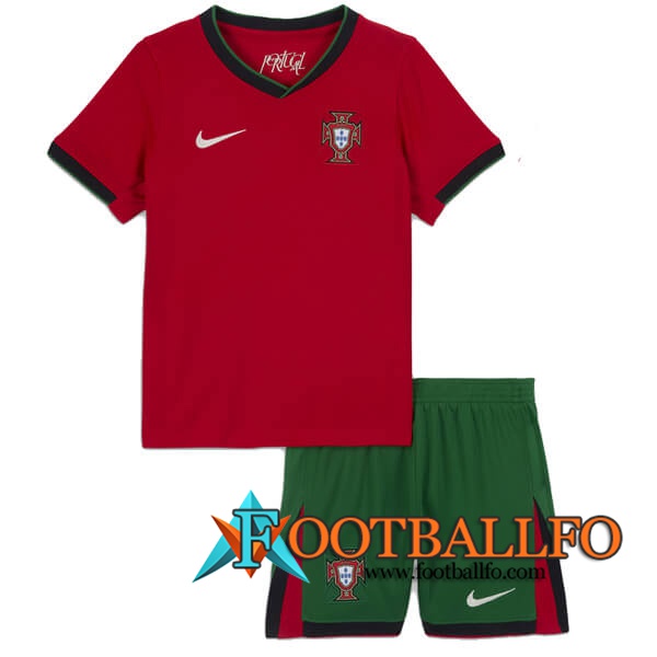 Camisetas De Futbol Portugal Ninos Primera UEFA Euro 2024