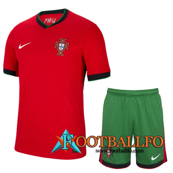 Camisetas Futbol Portugal Primera + Cortos UEFA Euro 2024