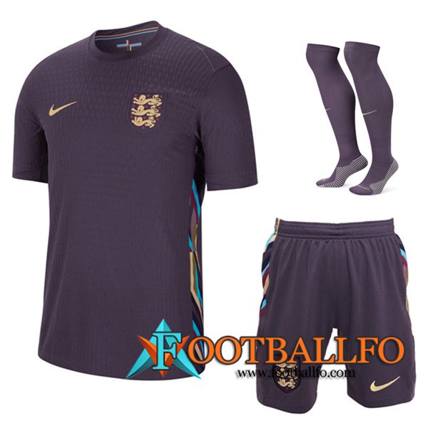 Camisetas Futbol Inglaterra Segunda (Cortos + Calcetines) UEFA Euro 2024