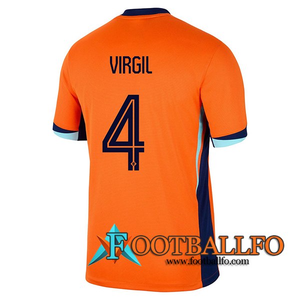 Camisetas De Futbol Países Bajos (VIRGIL #4) UEFA Euro 2024 Primera