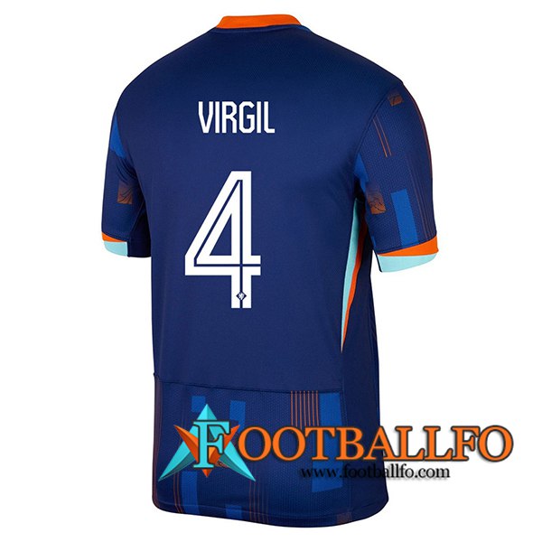Camisetas De Futbol Países Bajos (VIRGIL #4) UEFA Euro 2024 Segunda