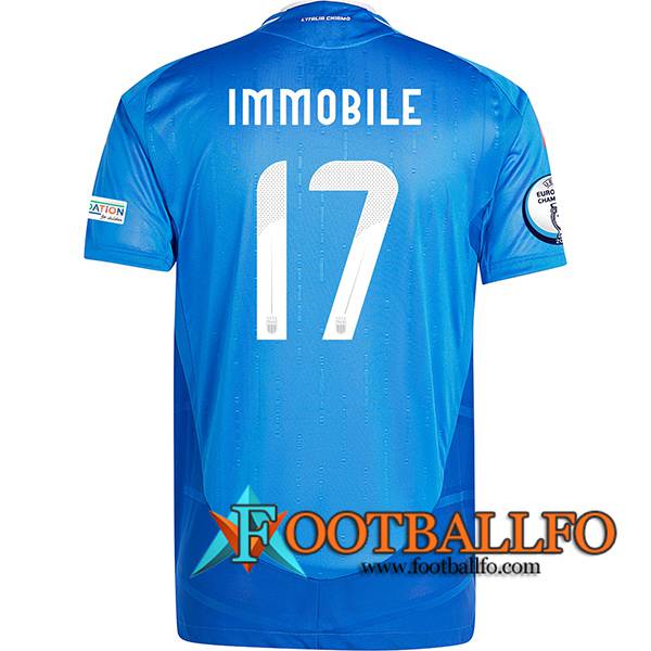 Camisetas De Futbol Italia (IMMOBILE #17) UEFA Euro 2024 Primera