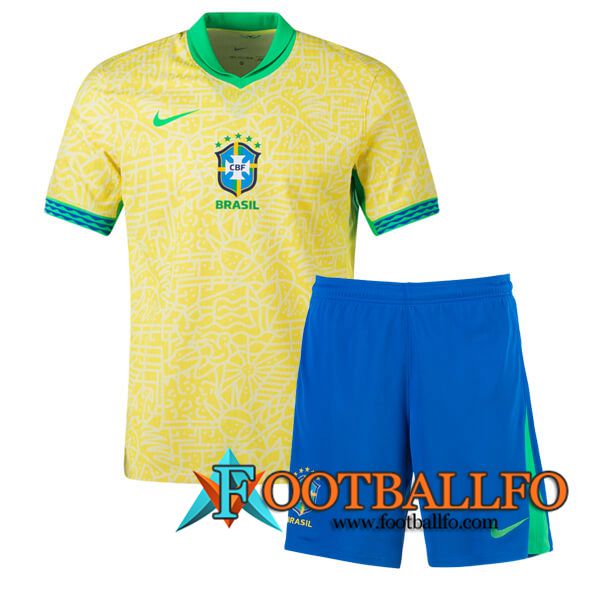 Nueva Camisetas De Futbol Brasil Ninos Primera 2024/2025
