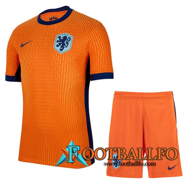 Camisetas Futbol Países Bajos Primera + Cortos UEFA Euro 2024