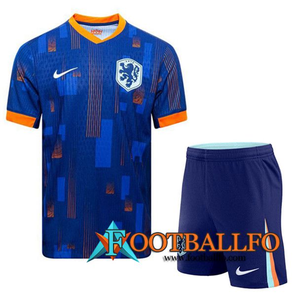 Camisetas Futbol Países Bajos Segunda + Cortos UEFA Euro 2024