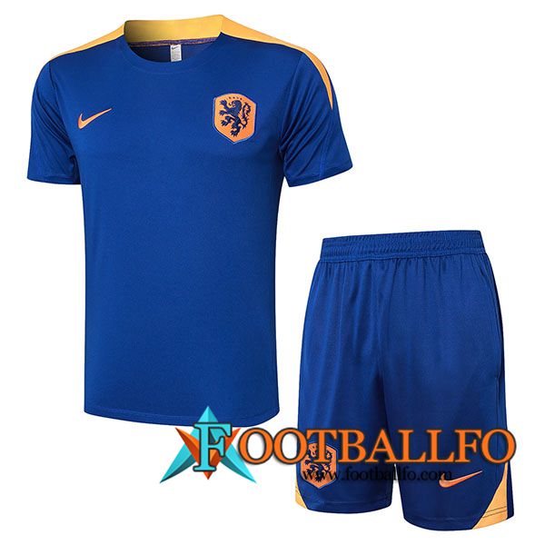 Camiseta Entrenamiento + Cortos Países Bajos Azul/Amarillo 2024/2025