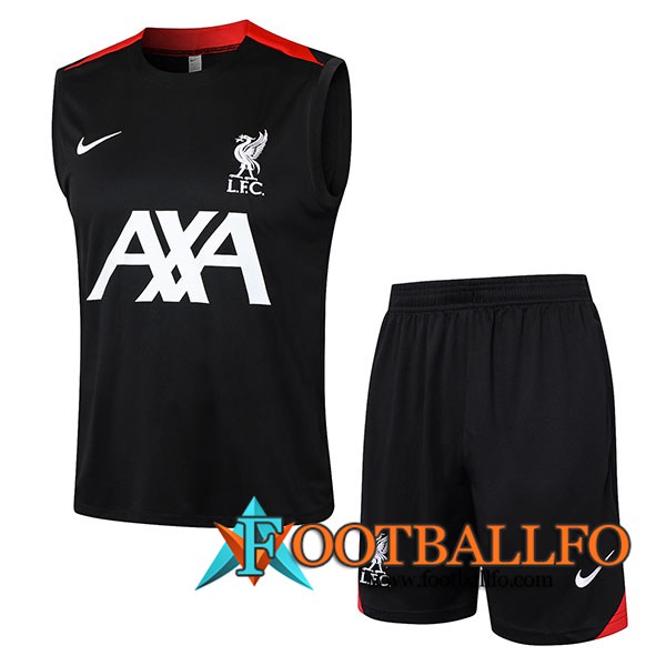 Camiseta Entrenamiento sin mangas + Cortos FC Liverpool Negro/Rojo 2024/2025