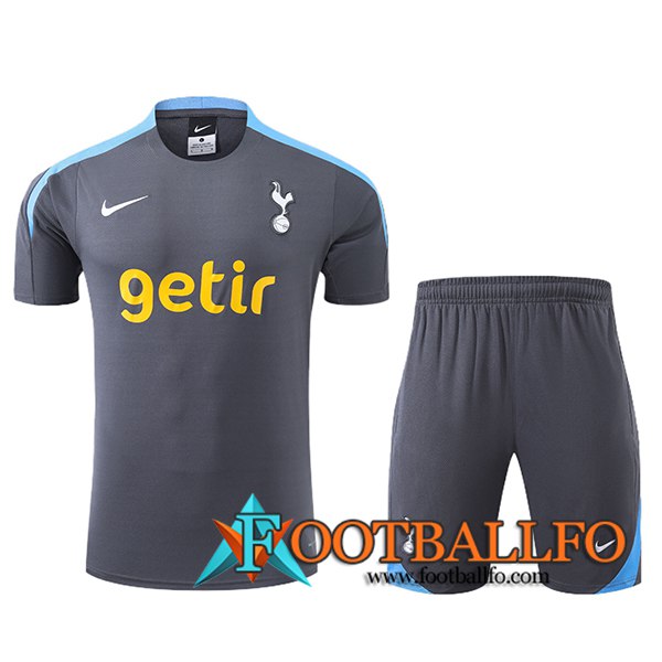 Camiseta Entrenamiento + Cortos Tottenham Hotspur Gris/Azul 2024/2025 -02