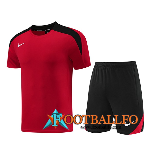 Camiseta Entrenamiento + Cortos Nike Rojo/Negro 2024/2025