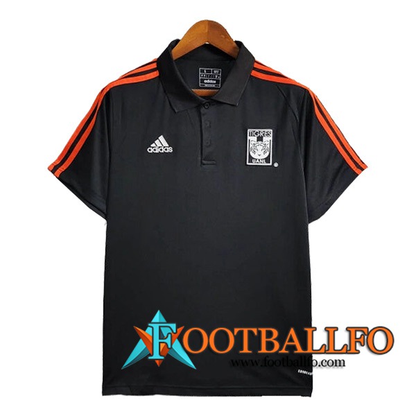 Camiseta Polo Tigres UANL Negro/Naranja 2024/2025