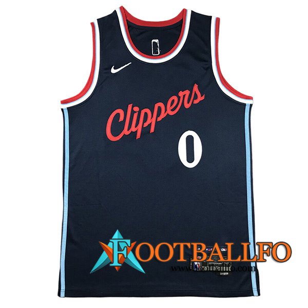 Camisetas De Futbol Los Angeles Clippers (WESTBROOK #0) 2024/25 Azul Oscuro -02