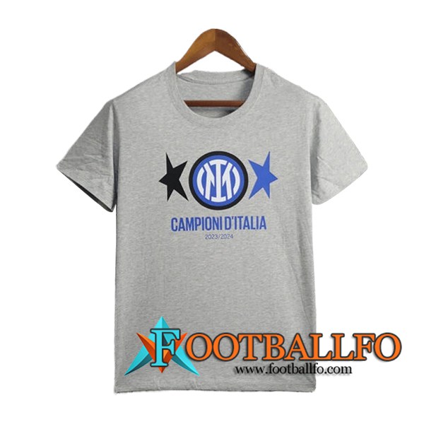 Camisetas De Futbol Inter Milan T-Shirt Champion 2 Gris 2023/2024