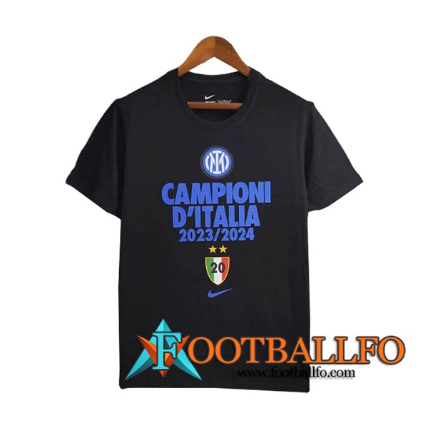 Camisetas De Futbol Inter Milan T-Shirt Champion Negro 2023/2024