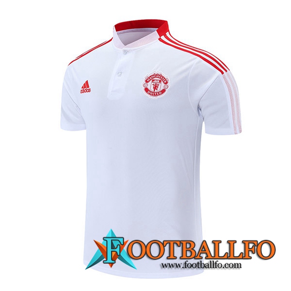 Camiseta Polo Manchester United Blancaa/Rojo2021/2022