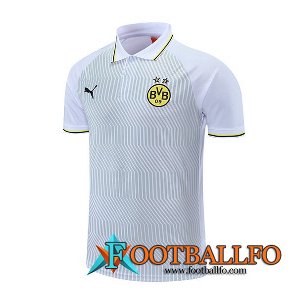 Camiseta Polo Dortmund BVB Blancaa/Gris/Amarillo 2021/2022