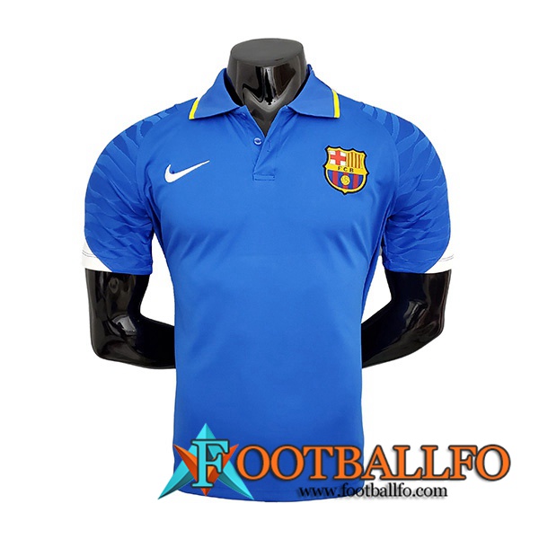 Camiseta Polo FC Barcelona Blancaa/Azul 2021/2022