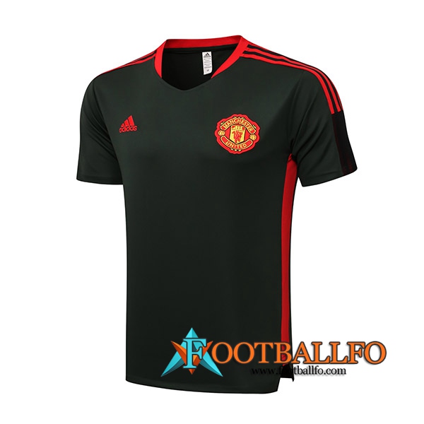 Camiseta Polo Manchester United Negro/Rojo 2021/2022