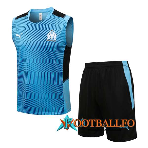 Camiseta Entrenamiento sin mangas Marsella OM + Cortos Negro/Azul 2021/2022