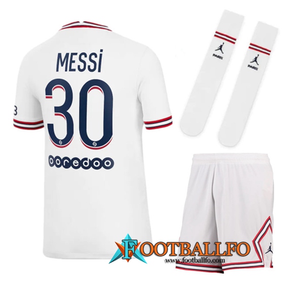 Camiseta Futbol PSG Jordan Ninos Messi 30 Fourth 2021/2022
